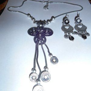 SILVER HANGING NECKLACE SET